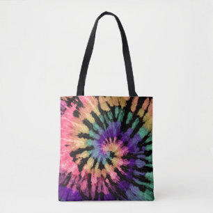 Bolso De Tela Patrón de tintes. Shibori dibujado a mano con arco