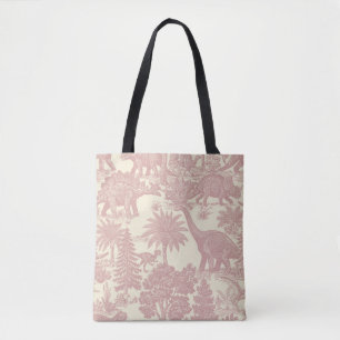 Bolso De Tela Patrón de Toile de Dinosaurio Vintage Jungla Prehi