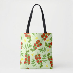 Bolso De Tela Patrón de tomate sin foco. Impresión vegetal. Vint
