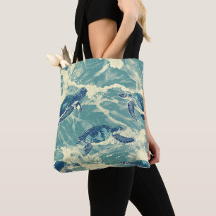 Bolso De Tela Patrón de tortugas oceánicas