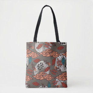 Bolso De Tela Patrón de trama marrón Tote femenino
