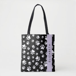 Bolso De Tela Patrón de traza, garras de perro, negro y blanco,