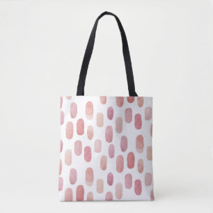 Bolso De Tela Patrón de trazo de pincel rosa lindo color agua