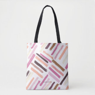 Bolso De Tela Patrón de trazos de pincel de bonito