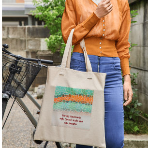 Bolso De Tela Patrón de triángulo colorido único y citas