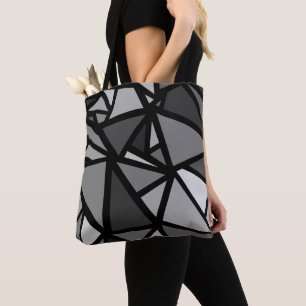 Bolso De Tela Patrón de triángulos coloridos 6