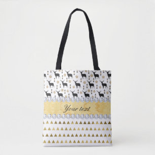 Bolso De Tela Patrón de triángulos de ciervos y diamantes de m