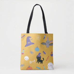 Bolso De Tela Patrón De Trick O Tratamiento De Gato De Bruja De