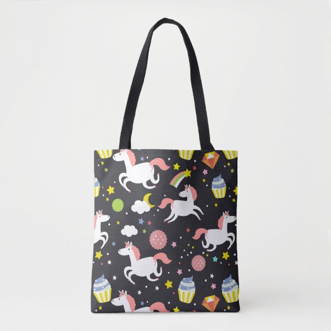 Bolso De Tela Patrón de unicornio (Anverso)