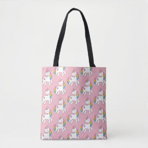 Bolso De Tela Patrón de unicornio Pastel