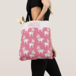 Bolso De Tela Patrón de unicornio rosa corto personalizado<br><div class="desc">Bolsa De Tote De Unicornio Rosa. Personalízalo con tu nombre. Gran idea de regalo.</div>