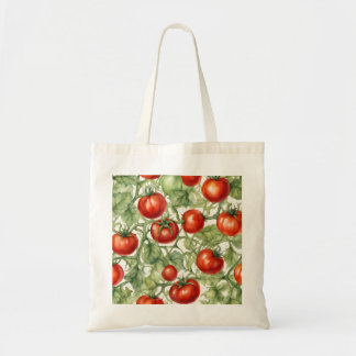 Bolso De Tela Patrón de vid de tomate acuarela | Jardín Botánico
