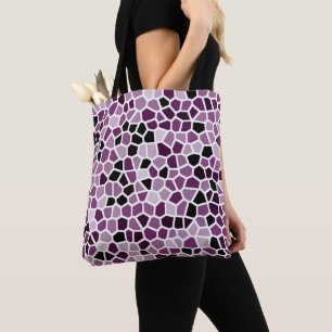 Bolso De Tela Patrón de vidrio manchado magenta púrpura rosado