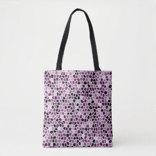 Bolso De Tela Patrón de vidrio manchado magenta púrpura rosado