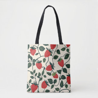 Bolso De Tela Patrón de vino de fresa