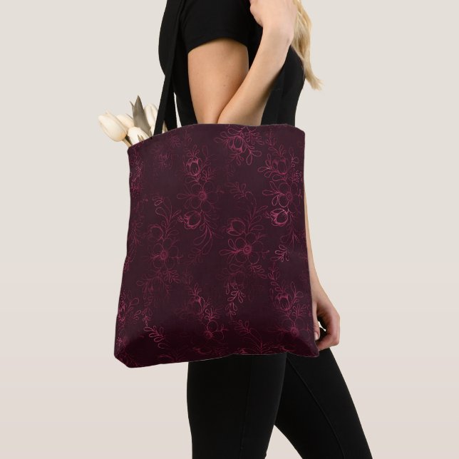 Bolso De Tela Patrón de Vino de Mora  (Detalle)