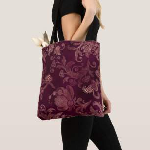 Bolso De Tela Patrón de Vino de Zarzamora