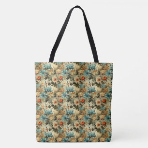Bolso De Tela Patrón de vintage del Día de Acción de Gracias Flo