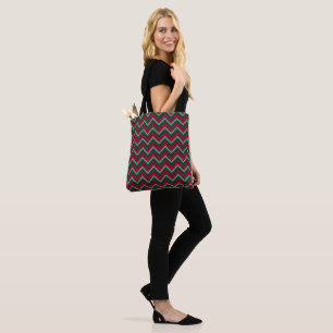 Bolso De Tela Patrón de zigzag de chevron colorido