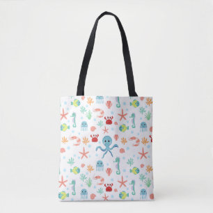 Bolso De Tela Patrón del mundo marino