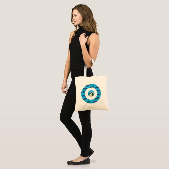Bolso De Tela Patrón delfín circular, Totebag (Anverso (modelo))