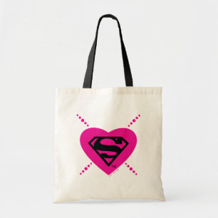 Bolso De Tela Patrón diagonal del corazón superchica