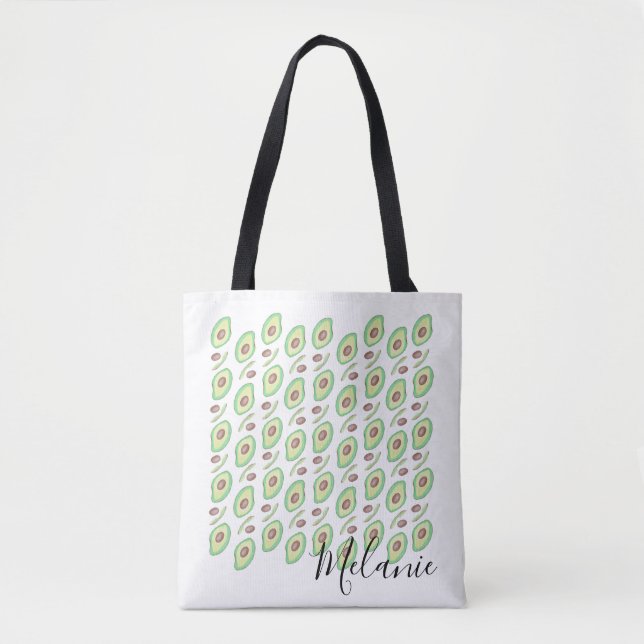 Bolso De Tela Patrón dibujado de mano de fruta de aguacate Pits  (Anverso)