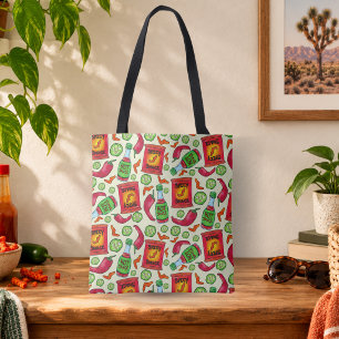 Bolso De Tela Patrón Divertido de Comida Picante
