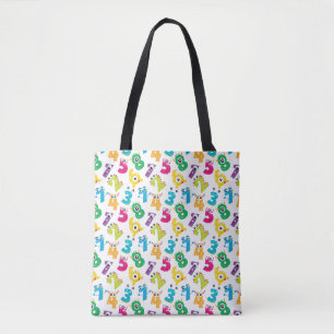 Bolso De Tela Patrón divertido de números de monstruos matemátic