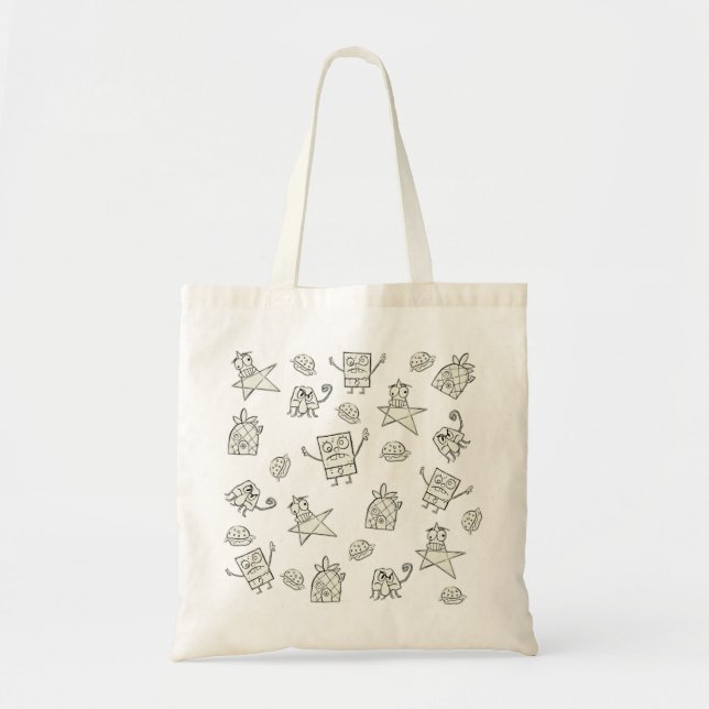 Bolso De Tela Patrón Doodle Bob (Frente)