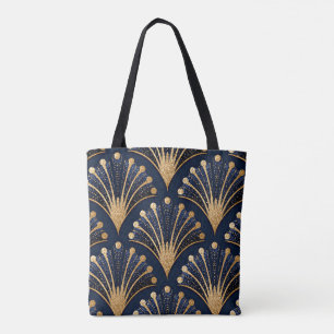 Bolso De Tela Patrón dorado Art Deco