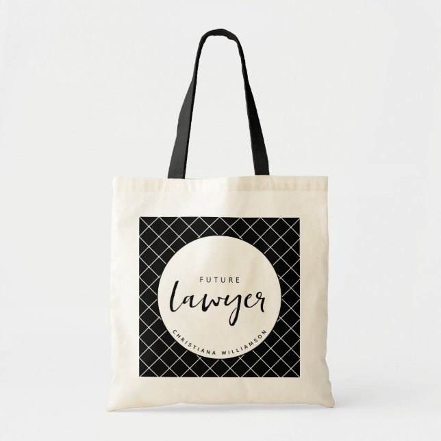 Bolso De Tela Patrón elegante de cheques de abogados futuros per (Frente)