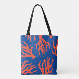 Bolso De Tela Patrón elegante de coral azul rojo