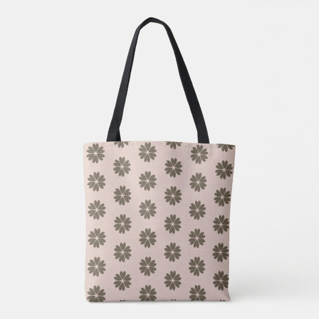 Bolso De Tela Patrón elegante de flor del corazón (Reverso)