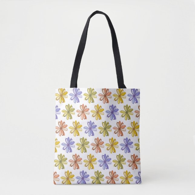 Bolso De Tela Patrón elegante de flores (Anverso)