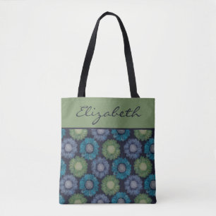 Bolso De Tela Patrón elegante de margarita acuarela