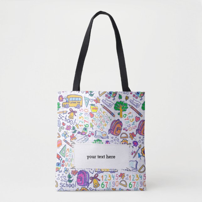 Bolso De Tela Patrón escolar (Anverso)