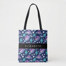 Bolso De Tela Patrón espacial, planetas, estrellas, galaxia, tu