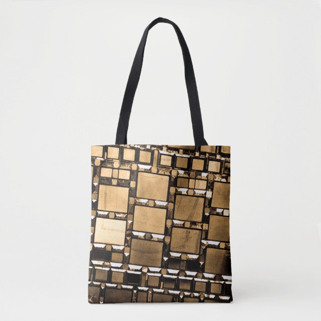 Bolso De Tela Patrón Espejo Sepia (Anverso)