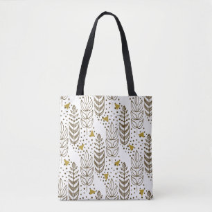 Bolso De Tela Patrón étnico sin fisuras con árboles elegantes. E
