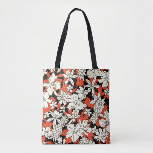 Bolso De Tela Patrón exótico sin foco de flor tropical