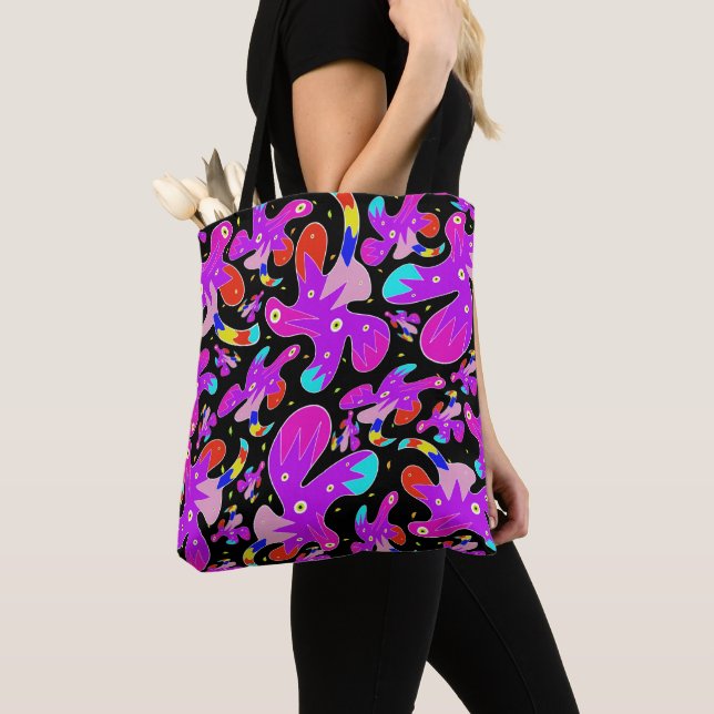 Bolso De Tela patron floral (Detalle)