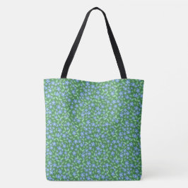 Bolso De Tela Patrón floral azul perwinkle de color azul sobre v