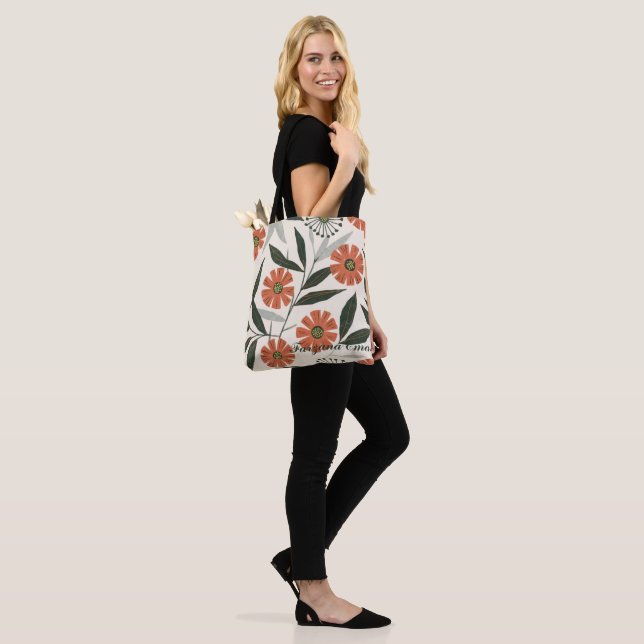 Bolso De Tela Patrón floral botánico (Puesto)