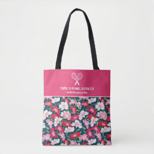 Bolso De Tela Patrón floral colorido Personalizado raqueta de t