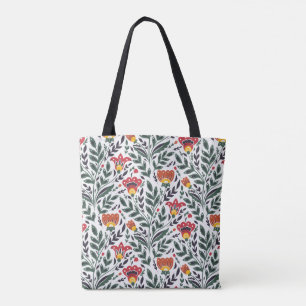 Bolso De Tela Patrón floral de arte folclórico