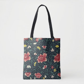 Bolso De Tela Patrón floral de Bonito de época antigua