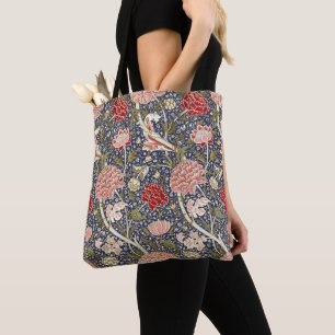 Bolso De Tela Patrón floral de color gris de William Morris