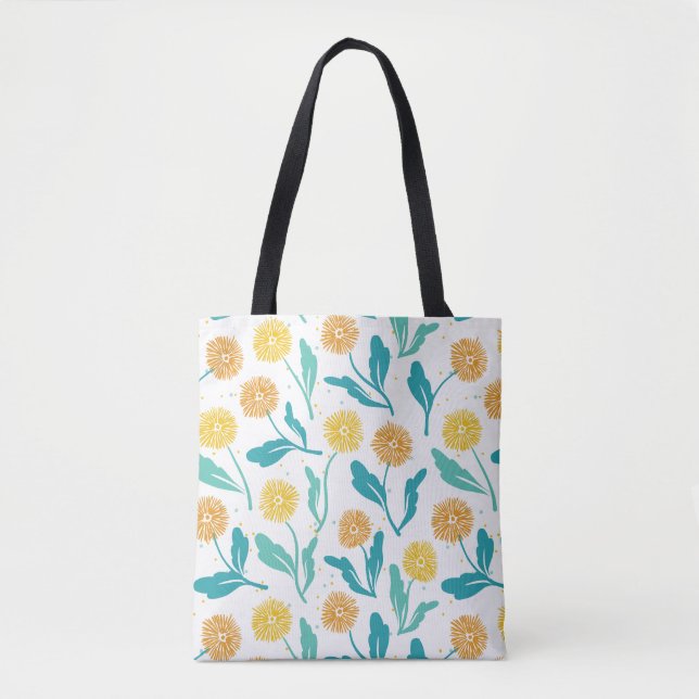 Bolso De Tela Patrón floral de Dandelion amarillo - Inspirado en (Anverso)