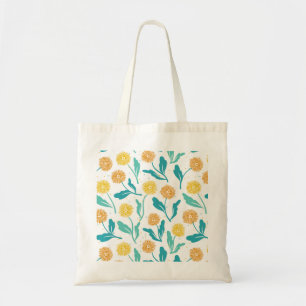 Bolso De Tela Patrón floral de Dandelion amarillo - Inspirado en